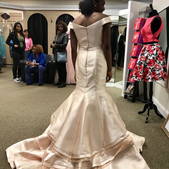 Jovani Champagne Two Piece Mermaid - Picture 3 of 5